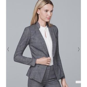 EUC White House Black Market Suiting Blazer Jacket Ink with Ecru size 10